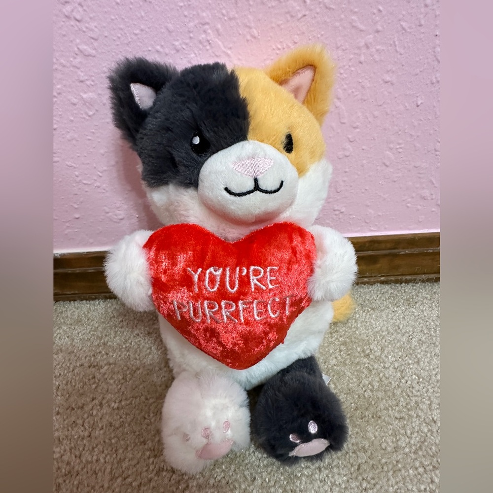 Way To Celebrate Calico Cat Plush Heart You’re Purrfect Valentine Walmart